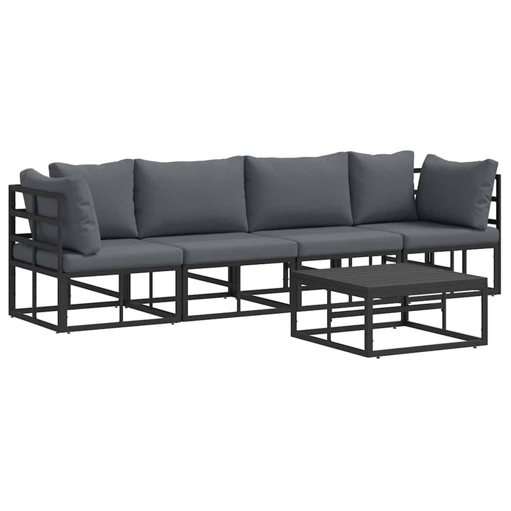 Havesofa Sæt 5 pcs Sort Metal