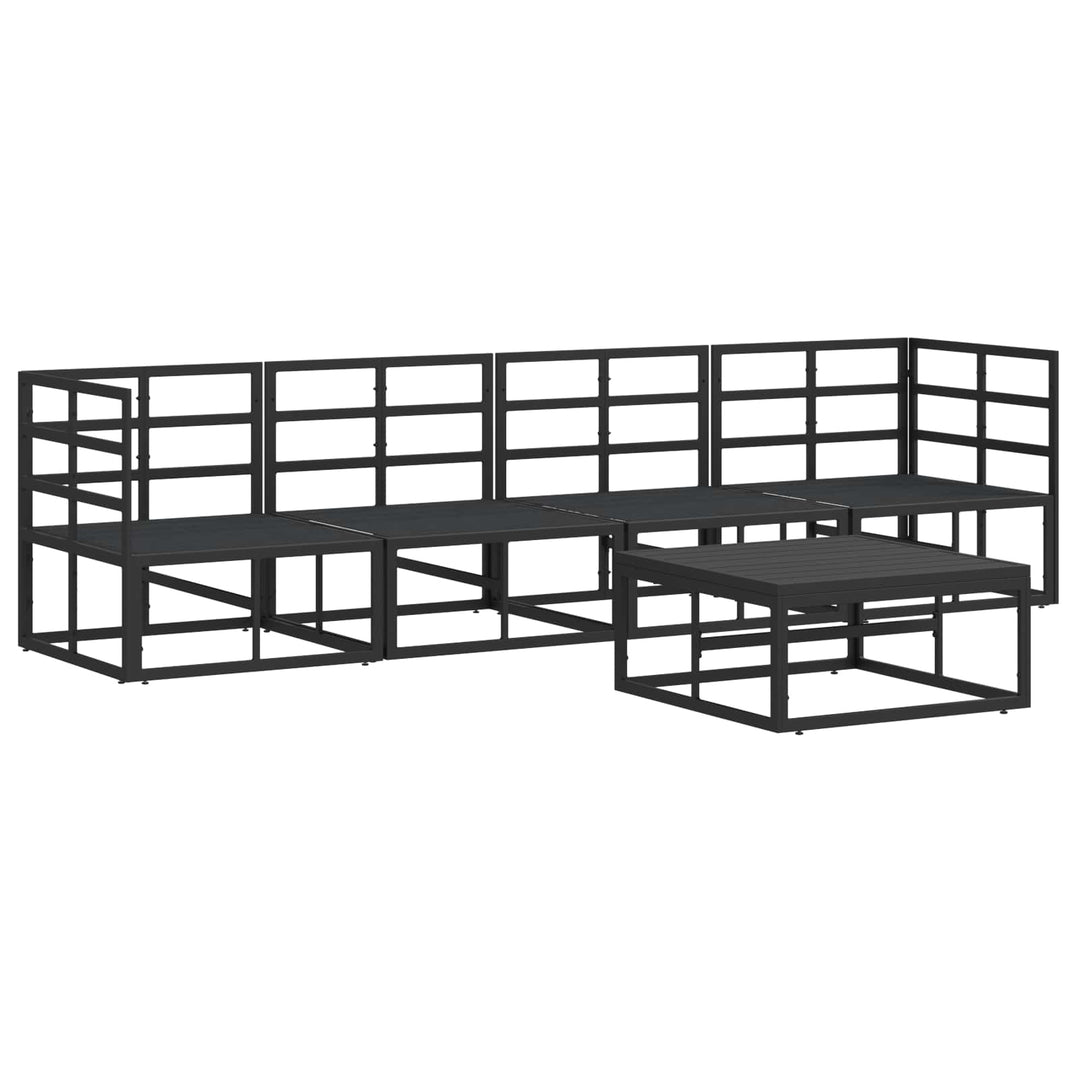 Havesofa Sæt 5 pcs Sort Metal