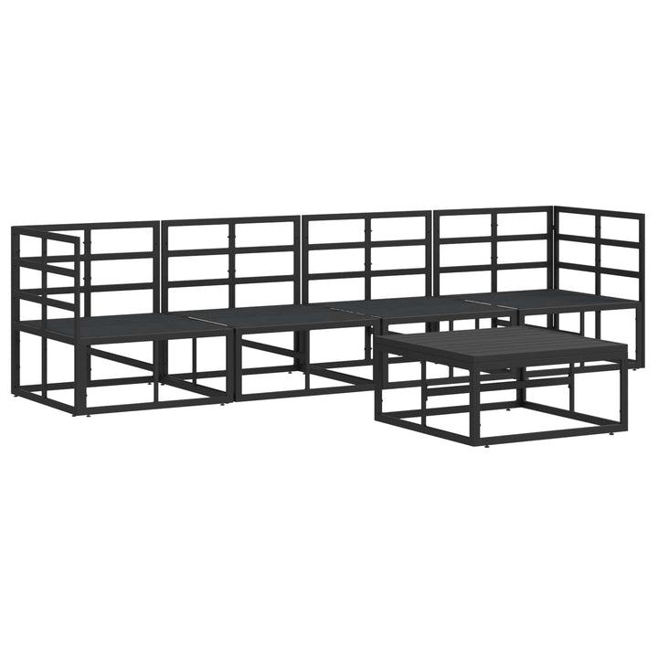 Havesofa Sæt 5 pcs Sort Metal