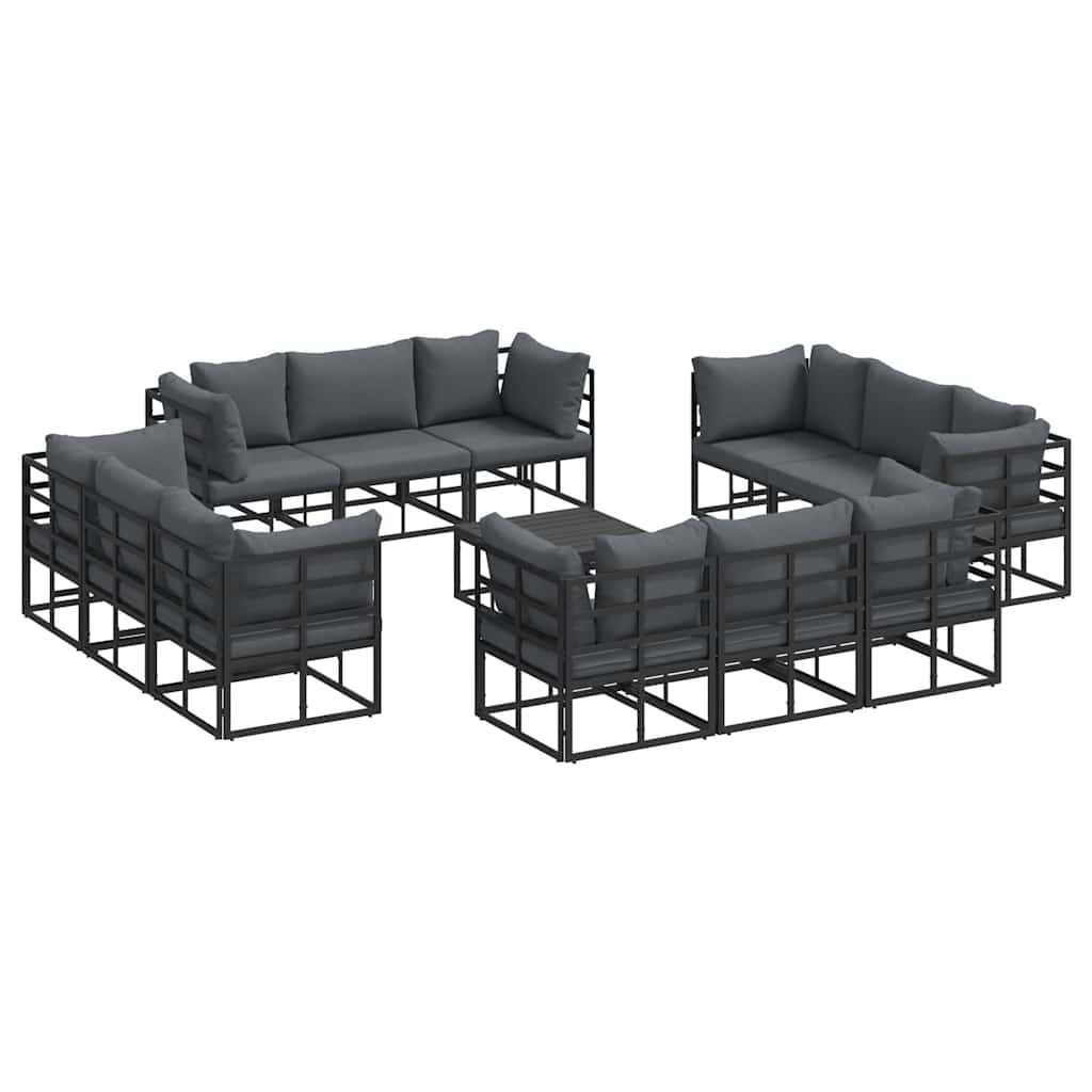 Havesofa Sæt 13 pcs Sort Metal