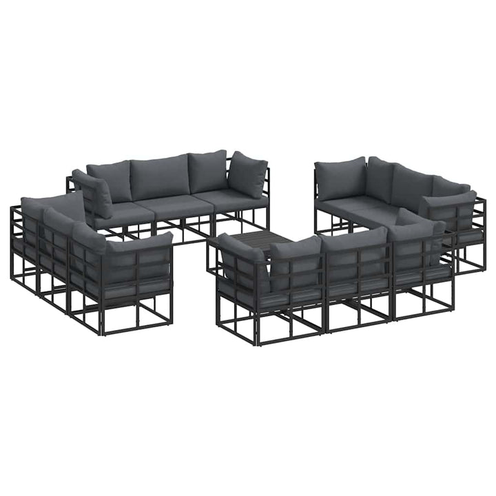 Havesofa Sæt 13 pcs Sort Metal