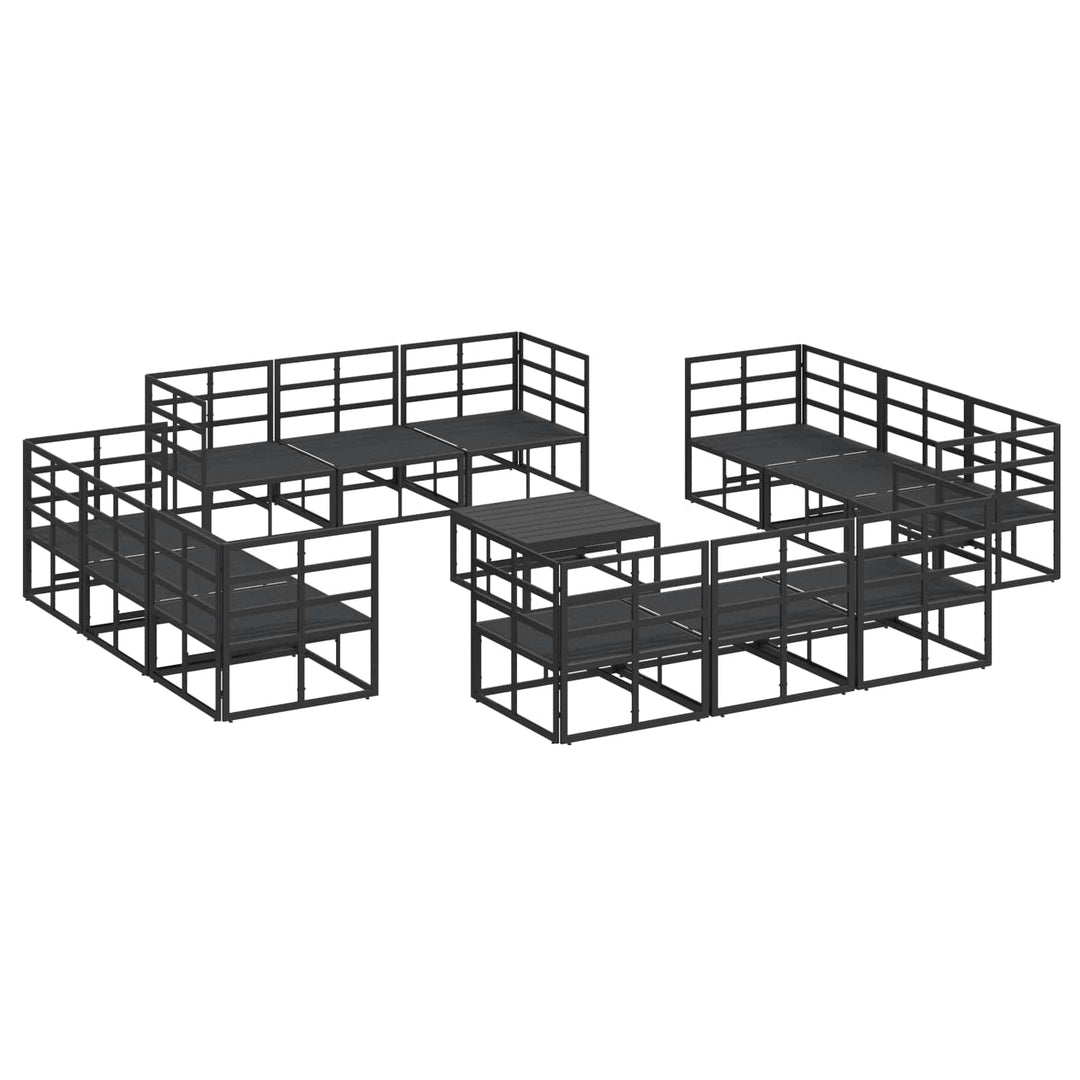 Havesofa Sæt 13 pcs Sort Metal