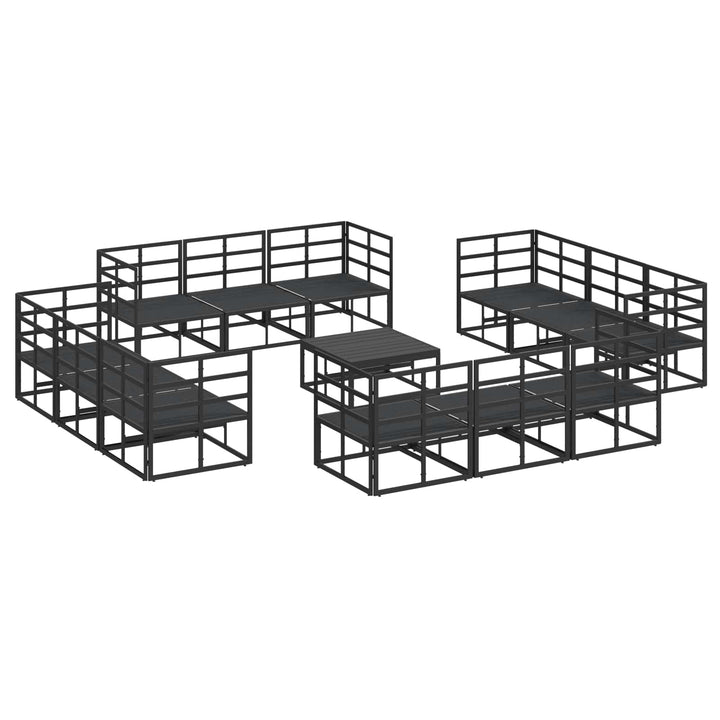 Havesofa Sæt 13 pcs Sort Metal