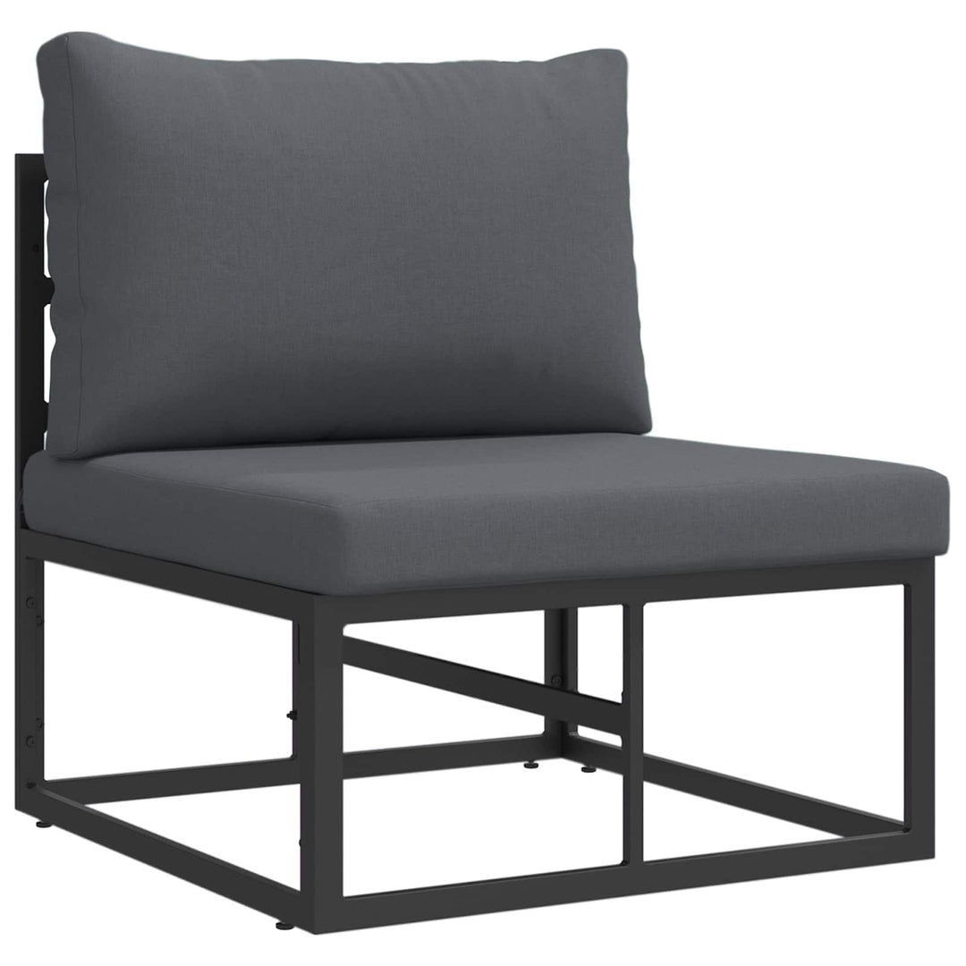 Havesofa Sæt med pude 6 pcs Sort Aluminium