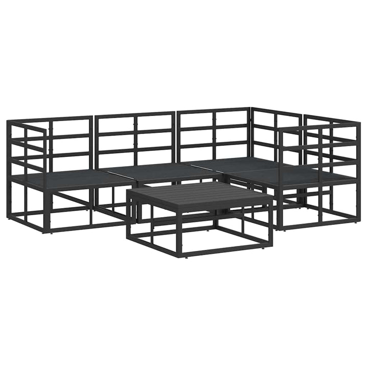 Havesofa Sæt med pude 5 pcs Sort Aluminium