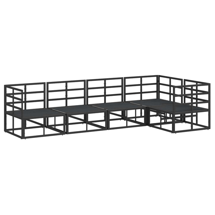 Havesofa Sæt med pude 5 pcs Sort Aluminium