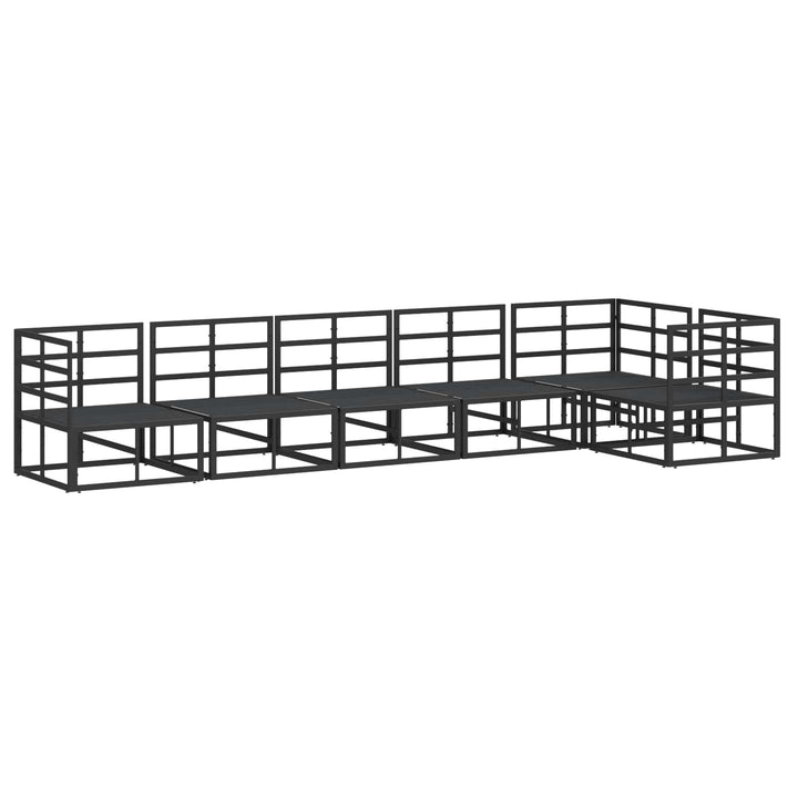 Havesofa Sæt med pude 6 pcs Sort Aluminium