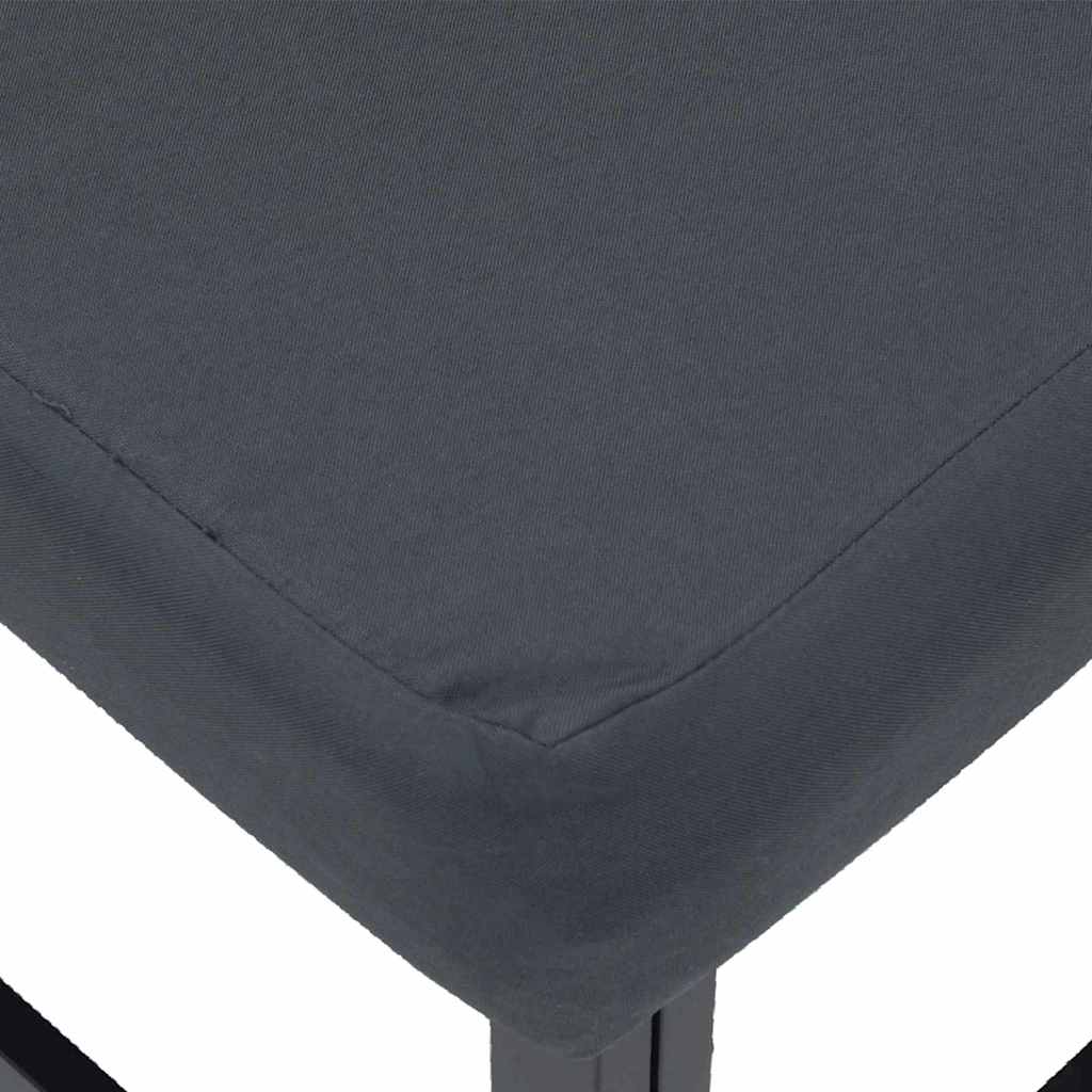 Havesofa Sæt med pude 12 pcs Sort Aluminium