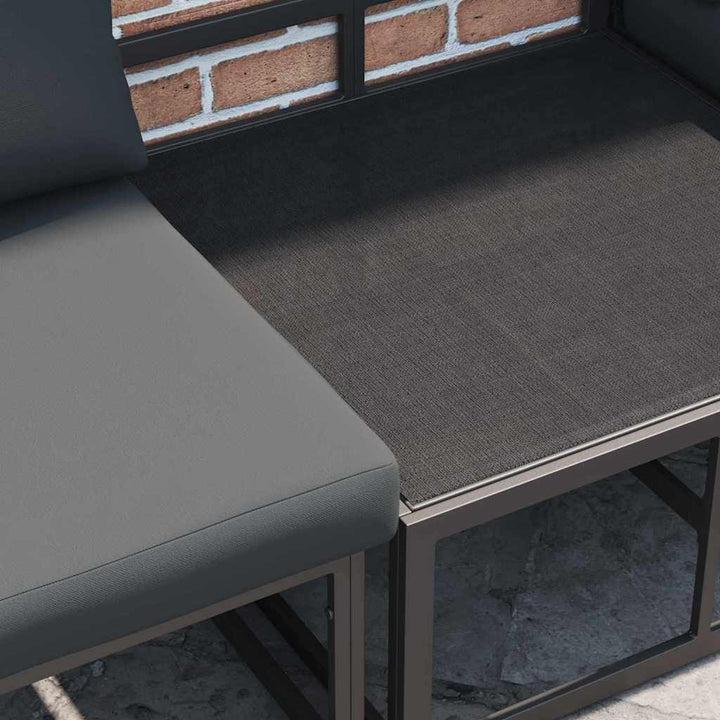 Havesofa Sæt med pude 12 pcs Sort Aluminium