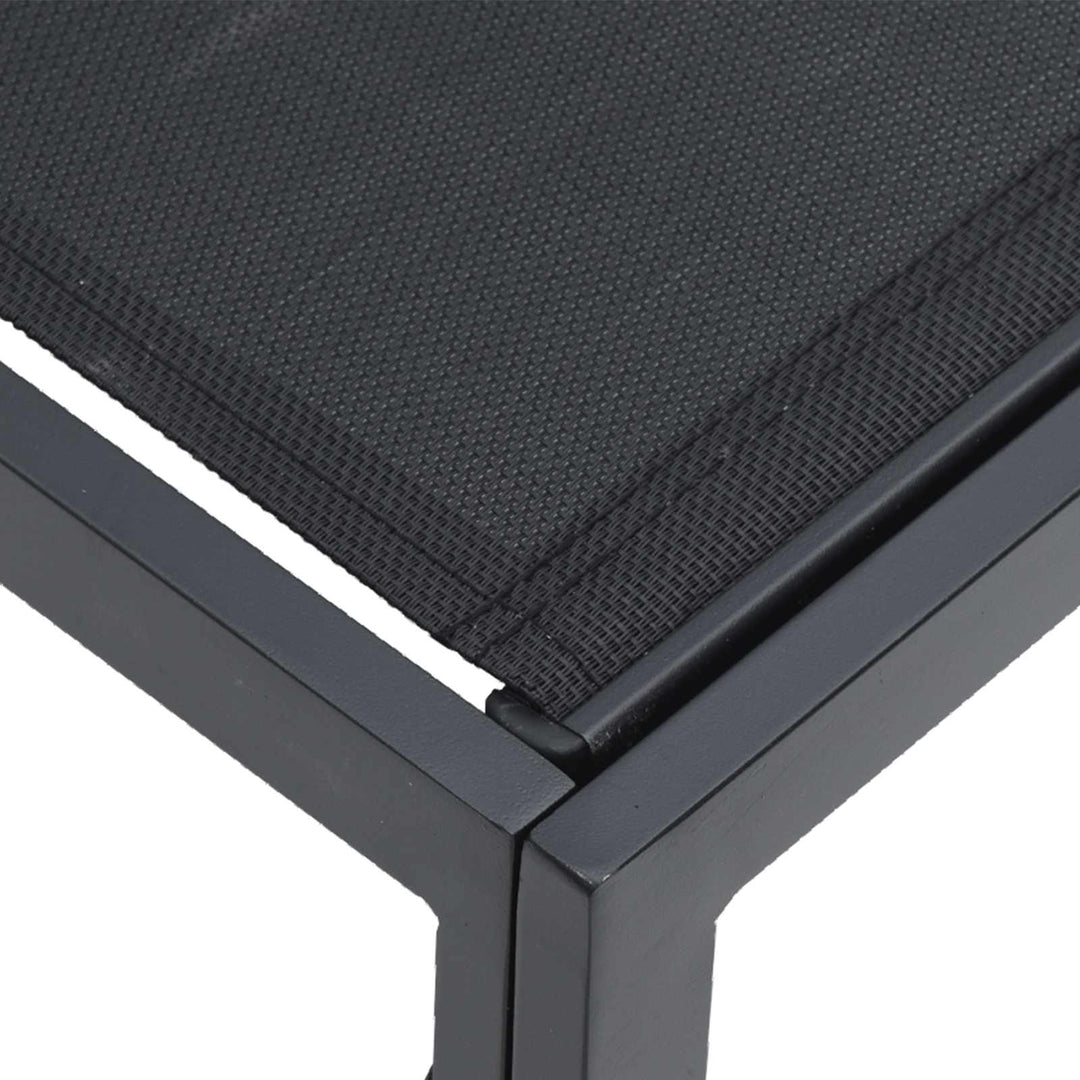 Havesofa Sæt med pude 10 pcs Sort Aluminium