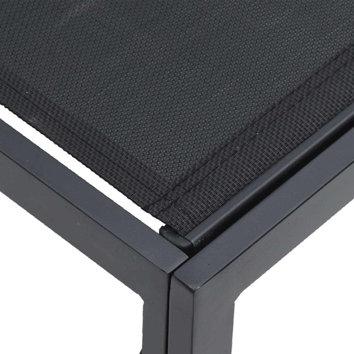 Havesofa Sæt med pude 10 pcs Sort Aluminium