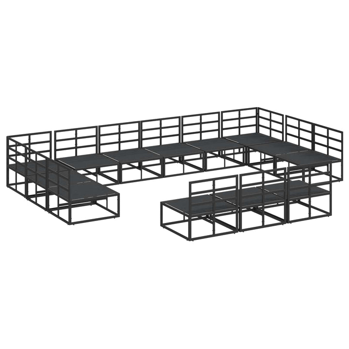 Havesofa Sæt med pude 13 pcs Sort Aluminium