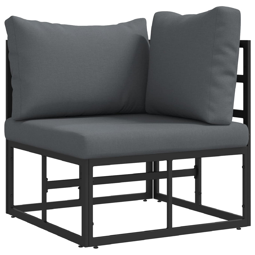 Havesofa Sæt med pude 13 pcs Sort Aluminium