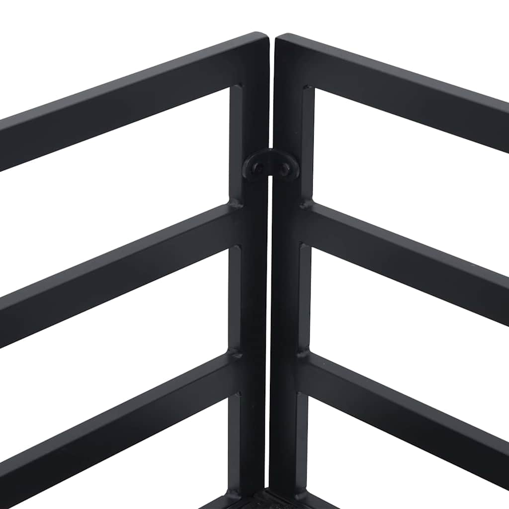 Havesofa Sæt med pude 12 pcs Sort Aluminium