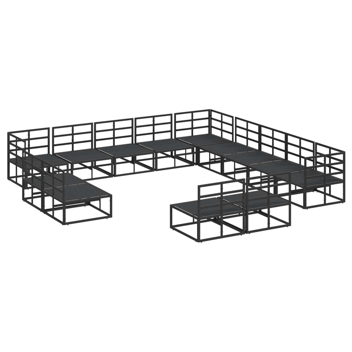 Havesofa Sæt med pude 13 pcs Sort Aluminium