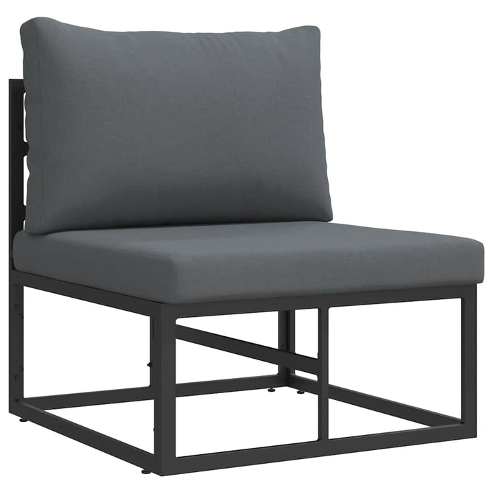Havesofa Sæt med pude 6 pcs Sort Stål