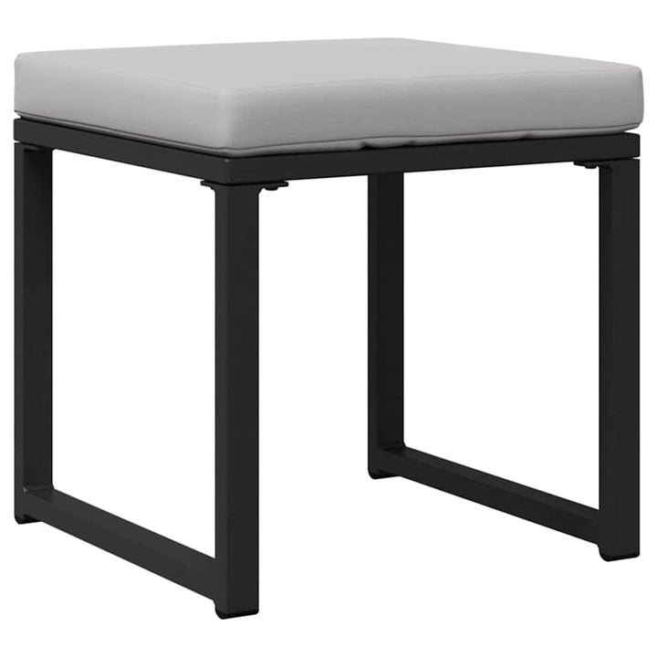 Havesofa Sæt med pude 6 pcs Sort Stål
