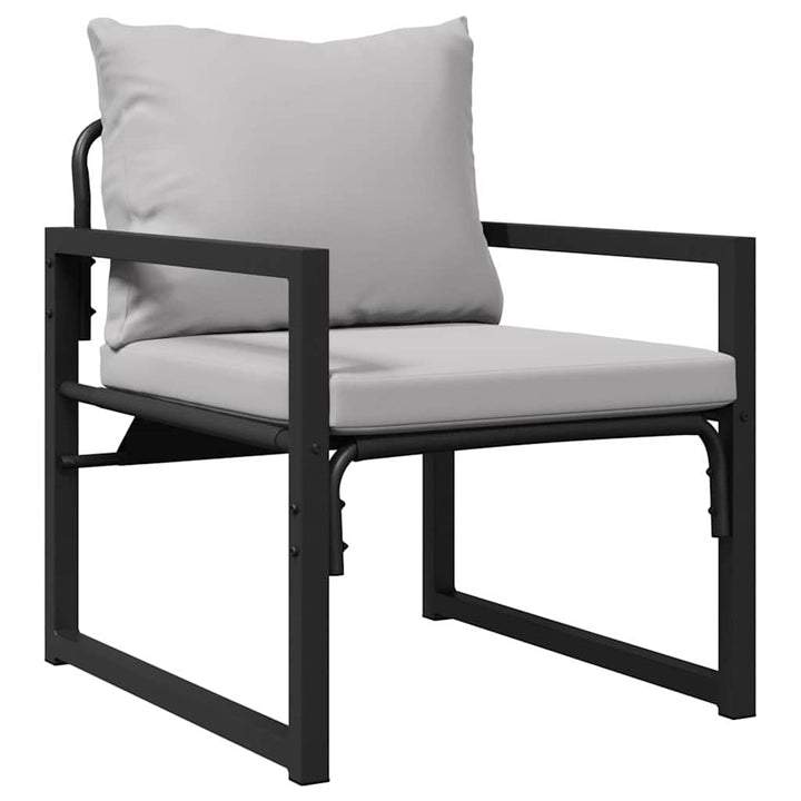 Havesofa Sæt med pude 6 pcs Sort Stål