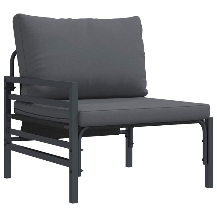 Havesofa Sæt med pude 12 pcs Sort Stål