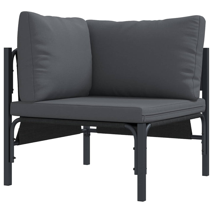 Havesofa Sæt med pude 8 pcs Sort Stål