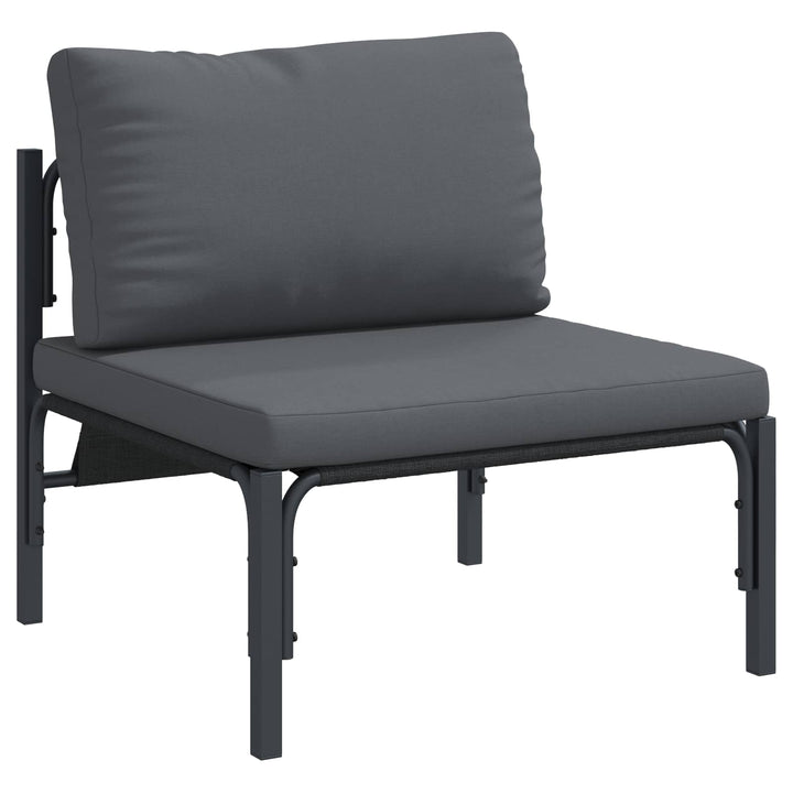 Havesofa Sæt med pude 6 pcs Sort Stål