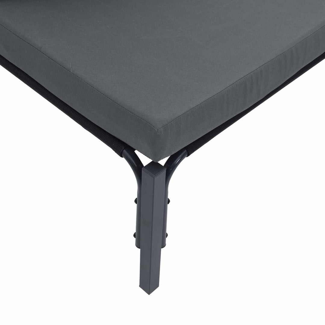 Havesofa Sæt med pude 5 pcs Sort Stål