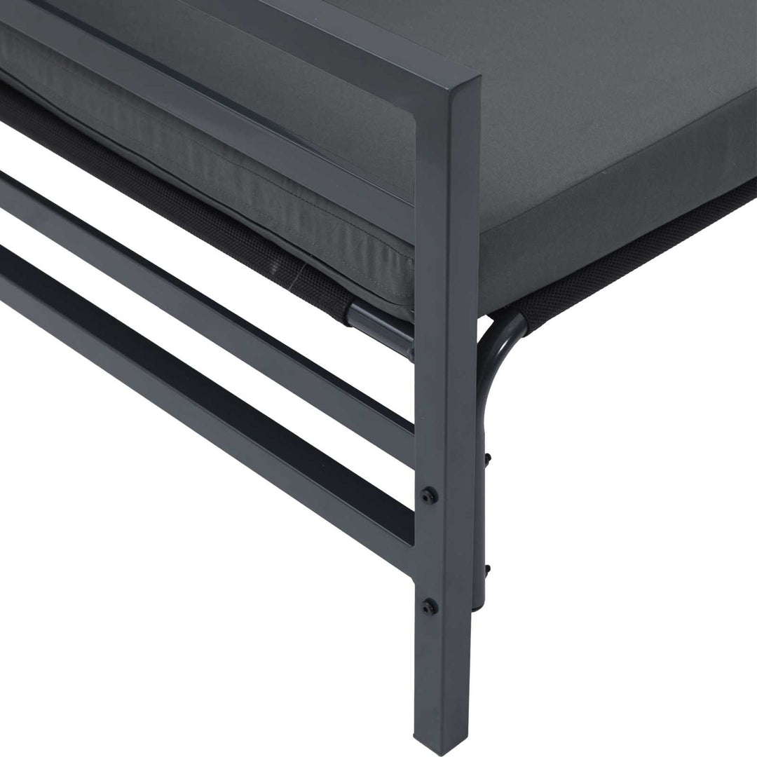 Havesofa Sæt med pude 5 pcs Sort Stål