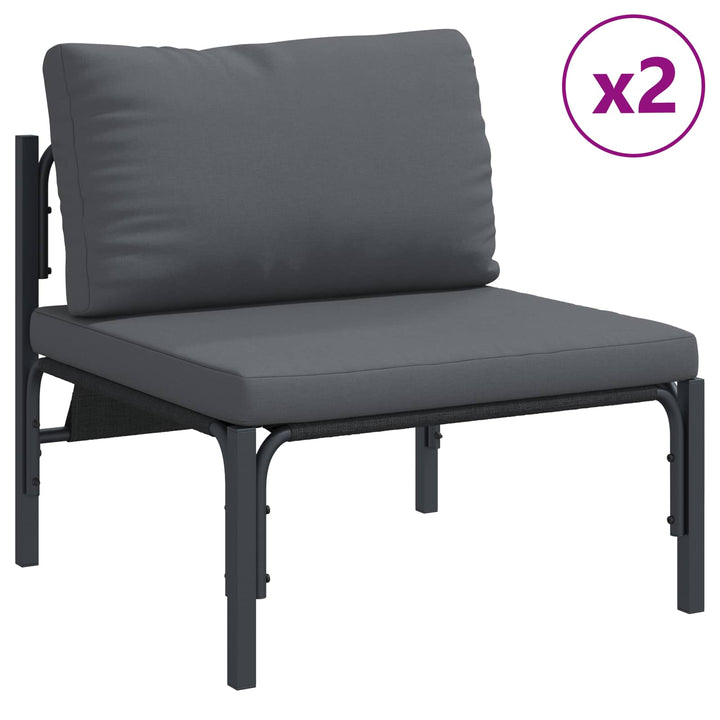 Havesofa Sæt med pude 5 pcs Sort Stål
