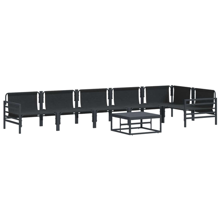 Havesofa Sæt med pude 7 pcs Sort Stål