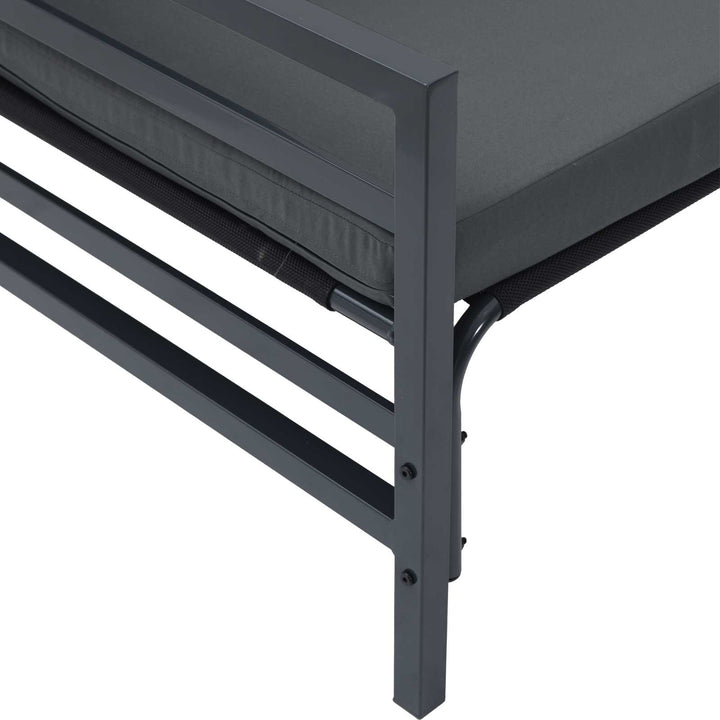 Havesofa Sæt med pude 7 pcs Sort Stål