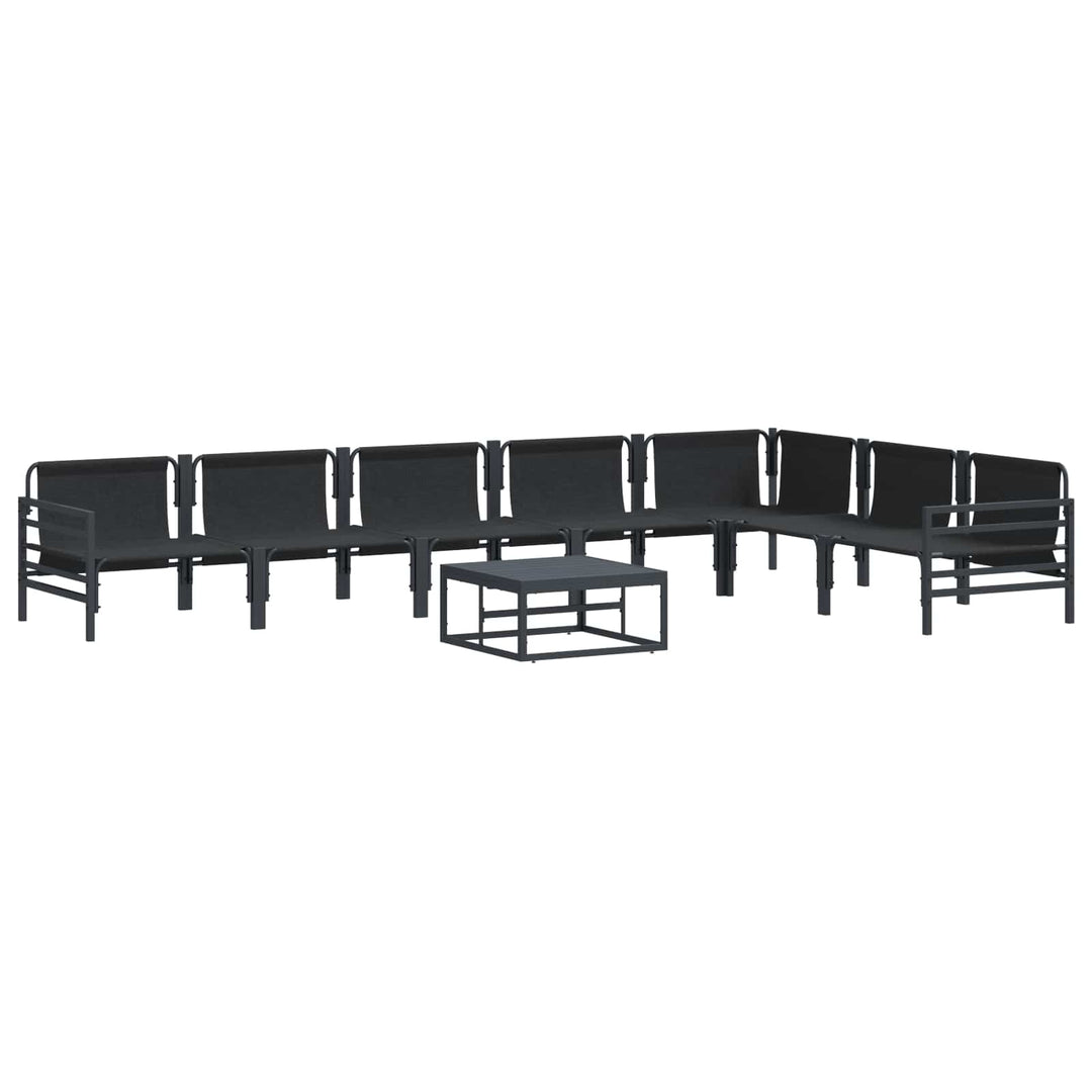 Havesofa Sæt med pude 8 pcs Sort Stål