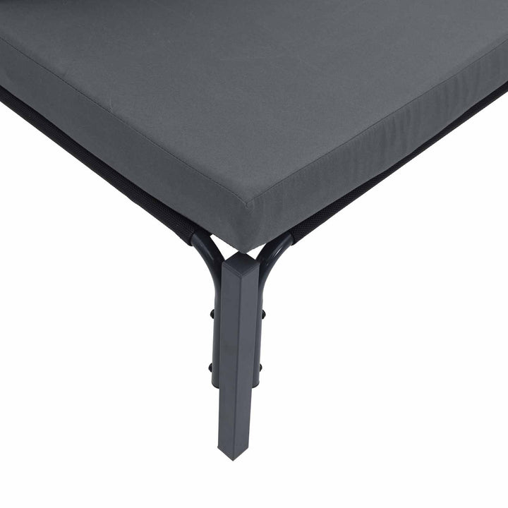 Havesofa Sæt med pude 9 pcs Sort Stål