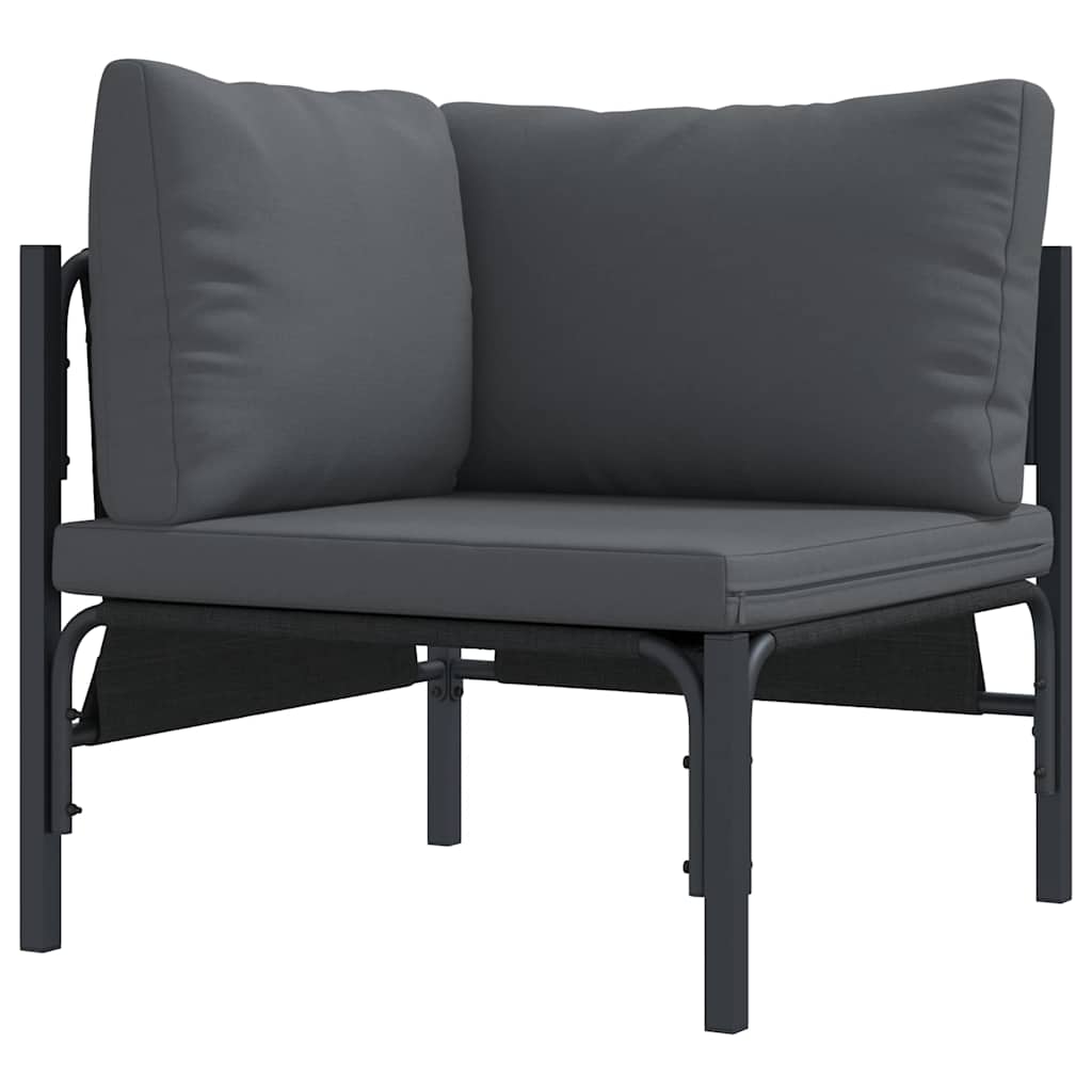 Havesofa Sæt med pude 12 pcs Sort Stål