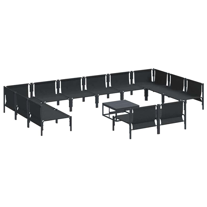 Havesofa Sæt med pude 13 pcs Sort Stål