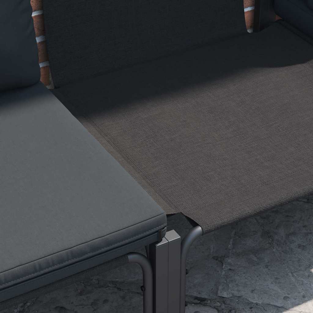 Havesofa Sæt med pude 12 pcs Sort Stål