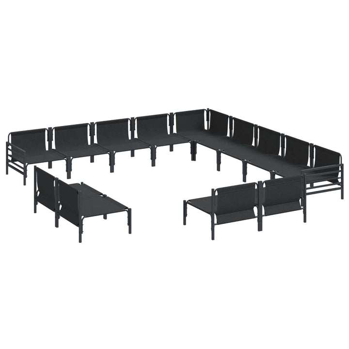 Havesofa Sæt med pude 13 pcs Sort Stål