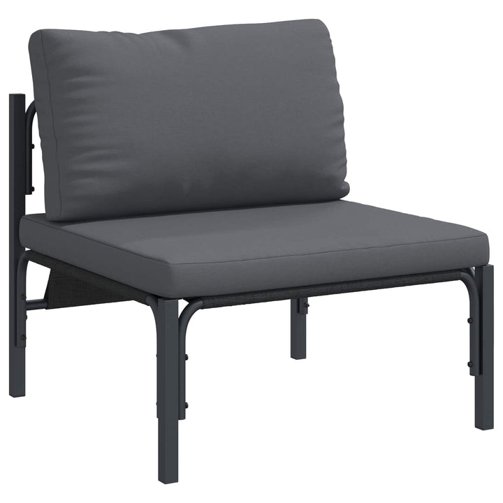 Havesofa Sæt med pude 14 pcs Sort Stål