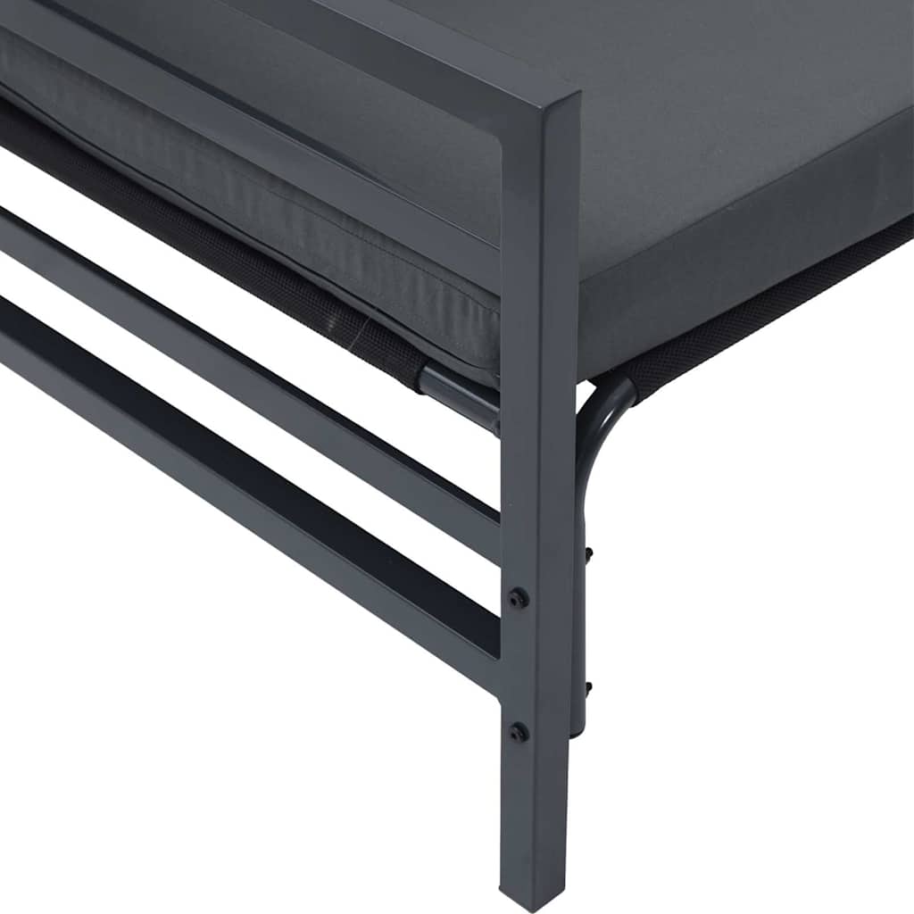 Havesofa Sæt med pude 11 pcs Sort Stål