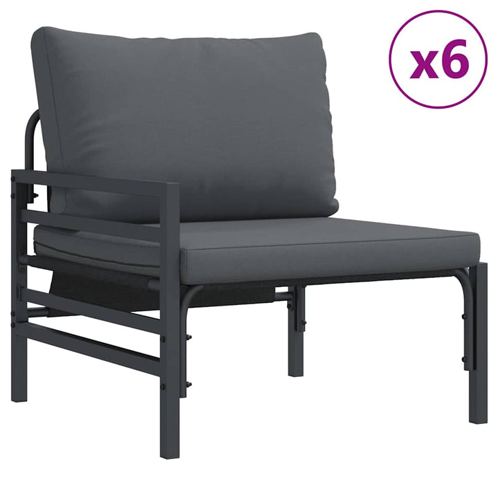 Havesofa Sæt med pude 13 pcs Sort Stål