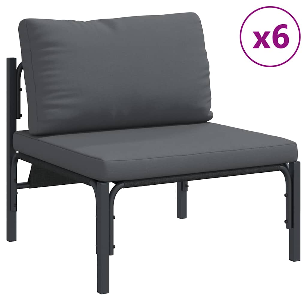 Havesofa Sæt med pude 13 pcs Sort Stål