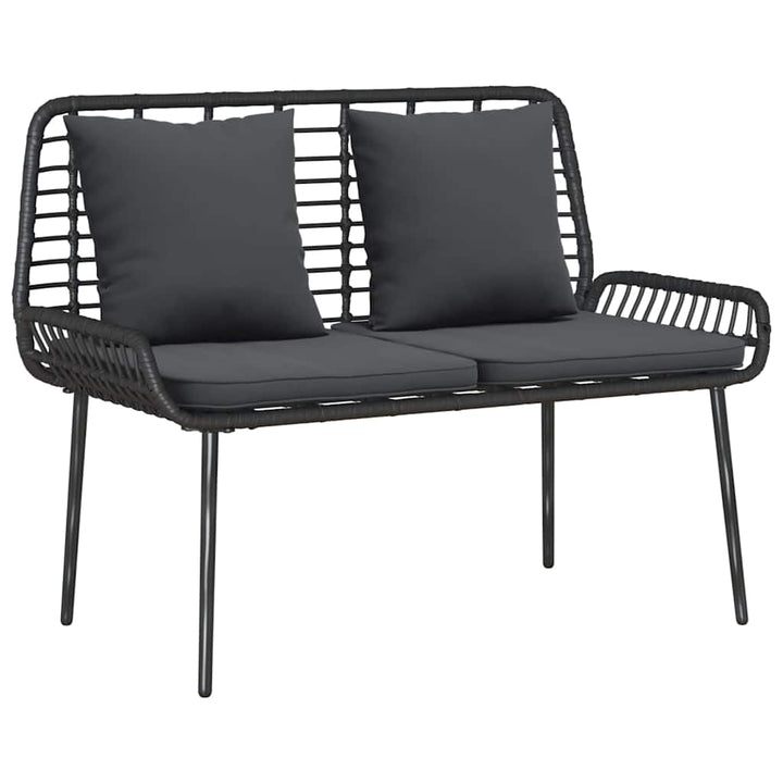 Havemøbel Sæt med pude 4 pcs Sort og Cream polyrattan