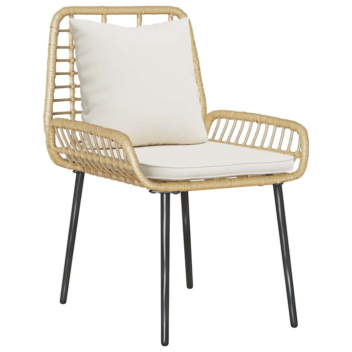 Havemøbel Sæt med pude 4 pcs Sort og Cream polyrattan