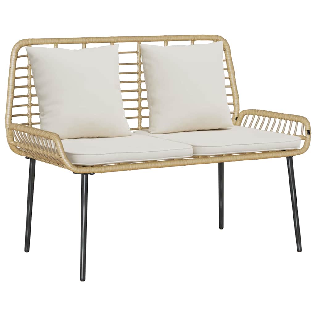 Havemøbel Sæt med pude 4 pcs Sort og Cream polyrattan
