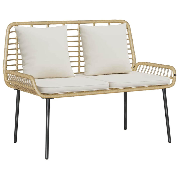 Havemøbel Sæt med pude 4 pcs Sort og Cream polyrattan