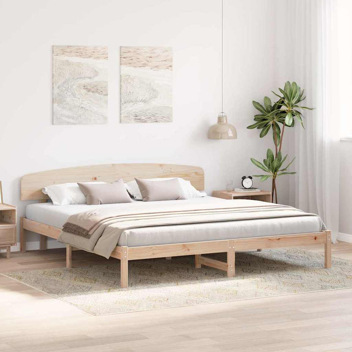 Sengestel Naturfarvet 180 x 200 cm Massiv fyrretræ
