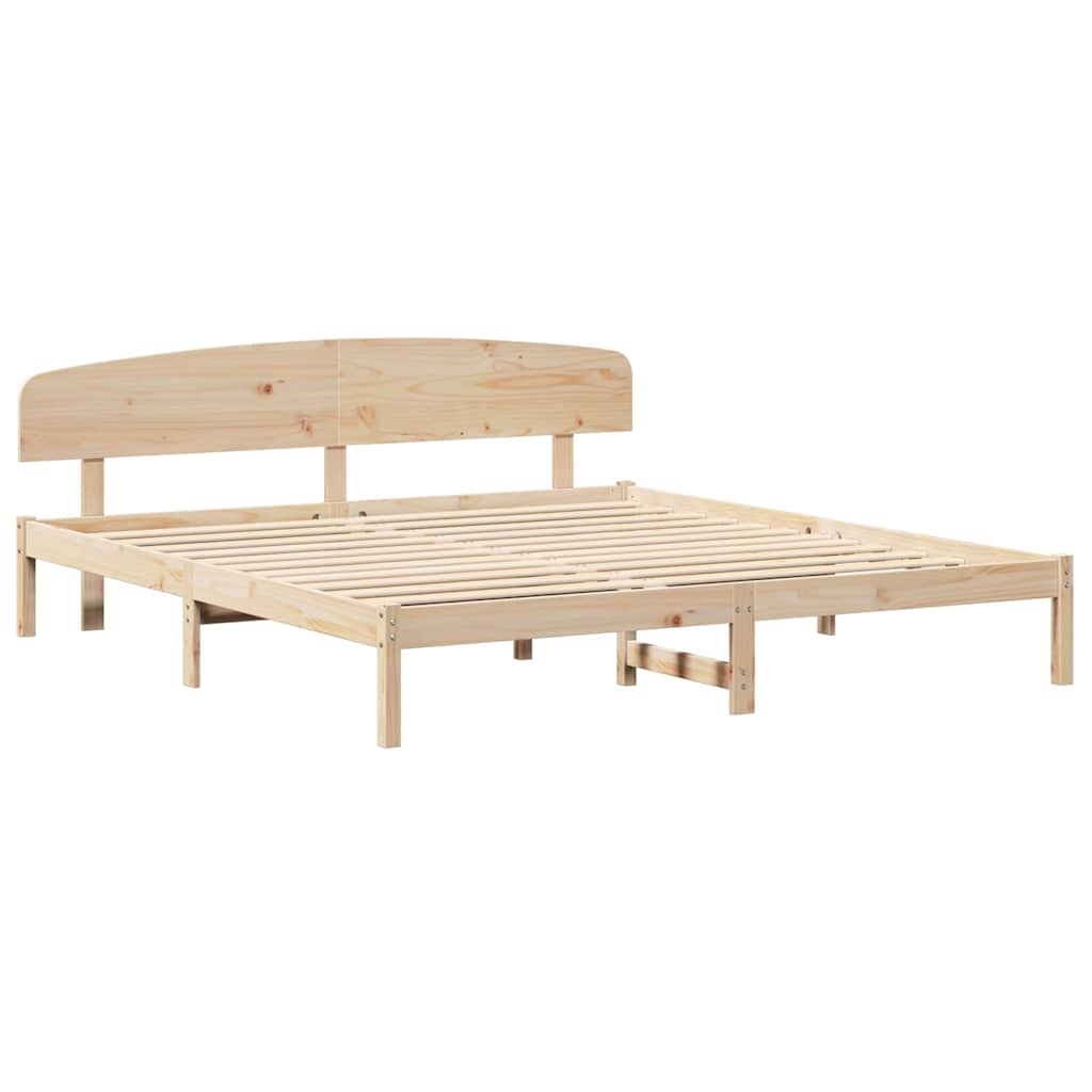 Sengestel Naturfarvet 180 x 200 cm Massiv fyrretræ