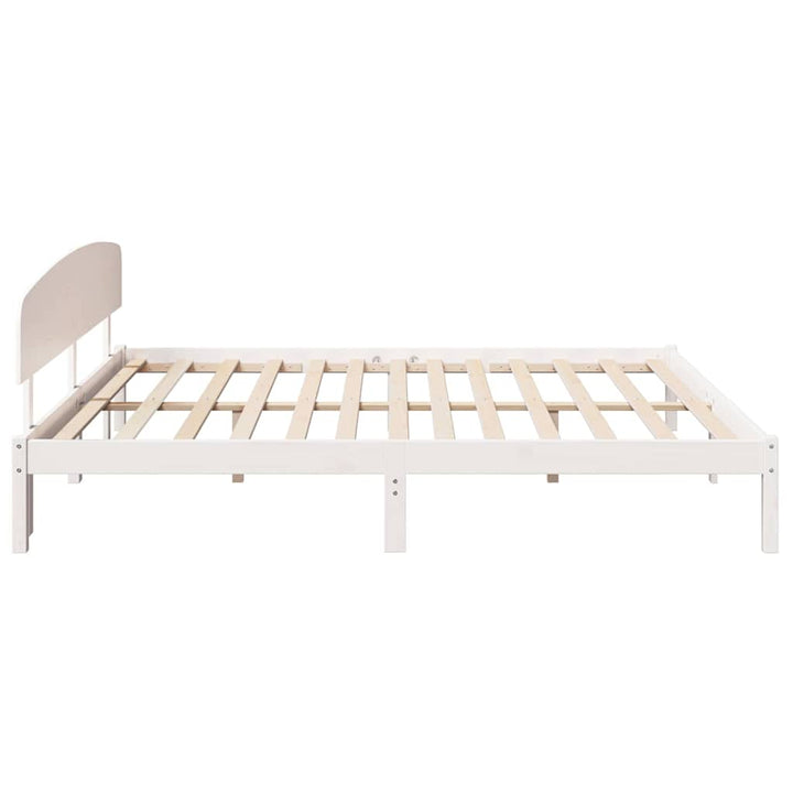 Sengestel med hovedgærde Hvid 180 x 200 cm Massiv fyrretræ