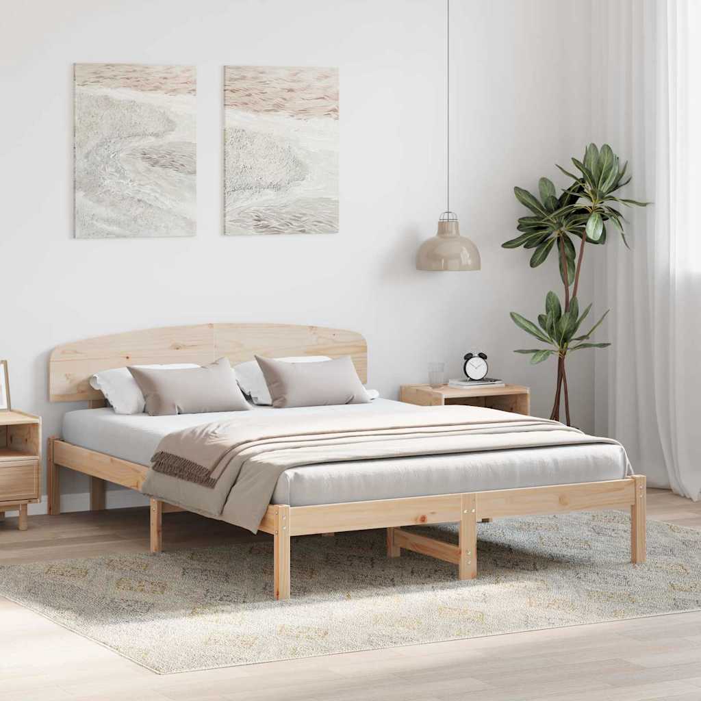 Sengestel Naturfarvet 160 x 200 cm Massiv fyrretræ