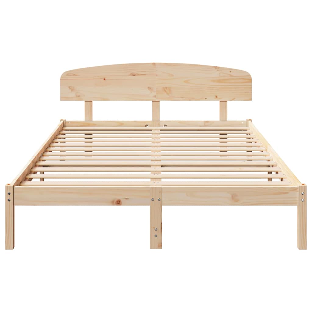 Sengestel Naturfarvet 160 x 200 cm Massiv fyrretræ