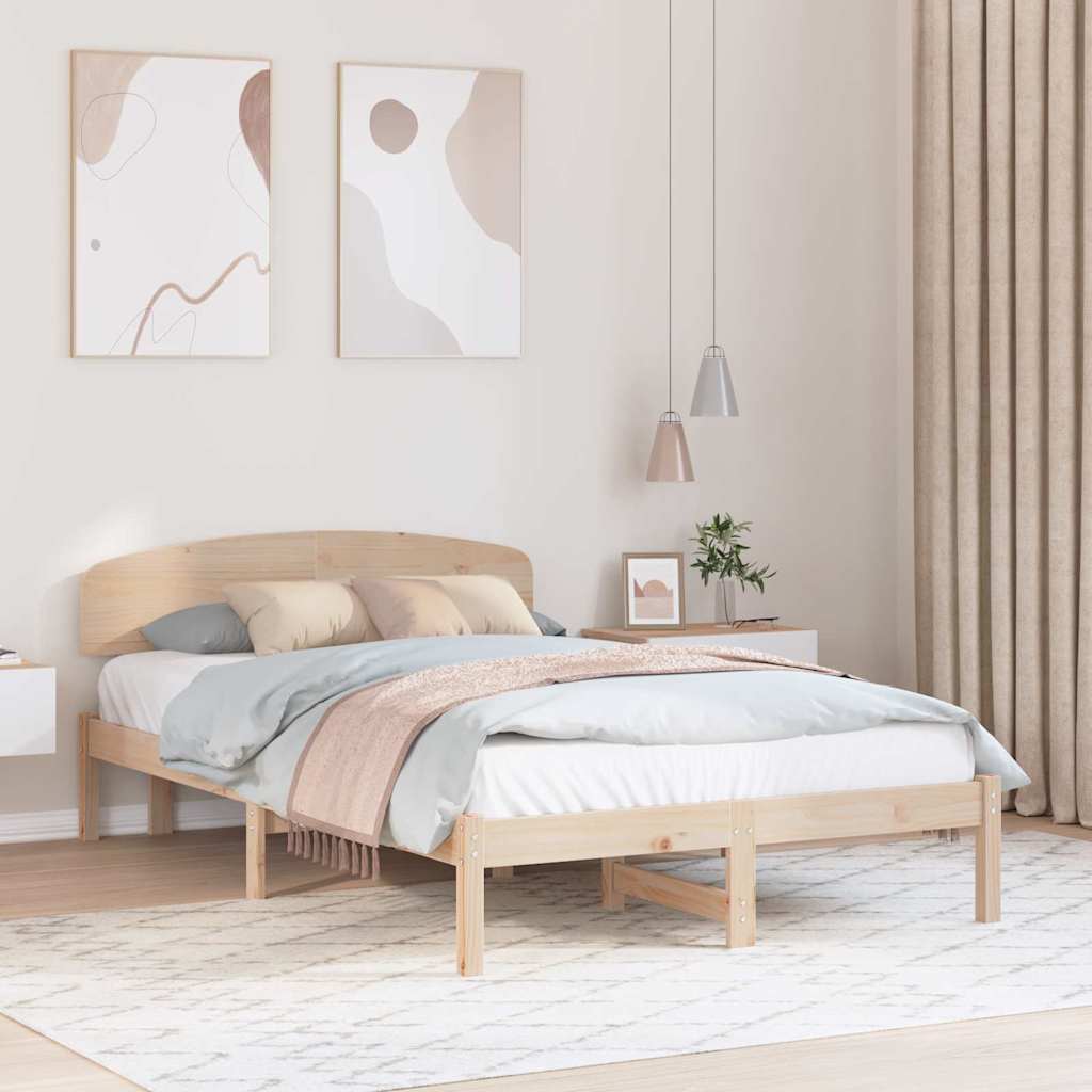 Sengestel Naturfarvet 135 x 190 cm Massiv fyrretræ
